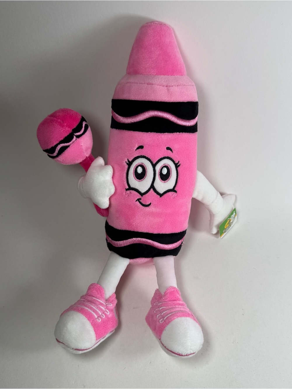 Crayola Experience Plush Tickle Me Pink Crayon Rattle 10" 2023 Stuffed Animal